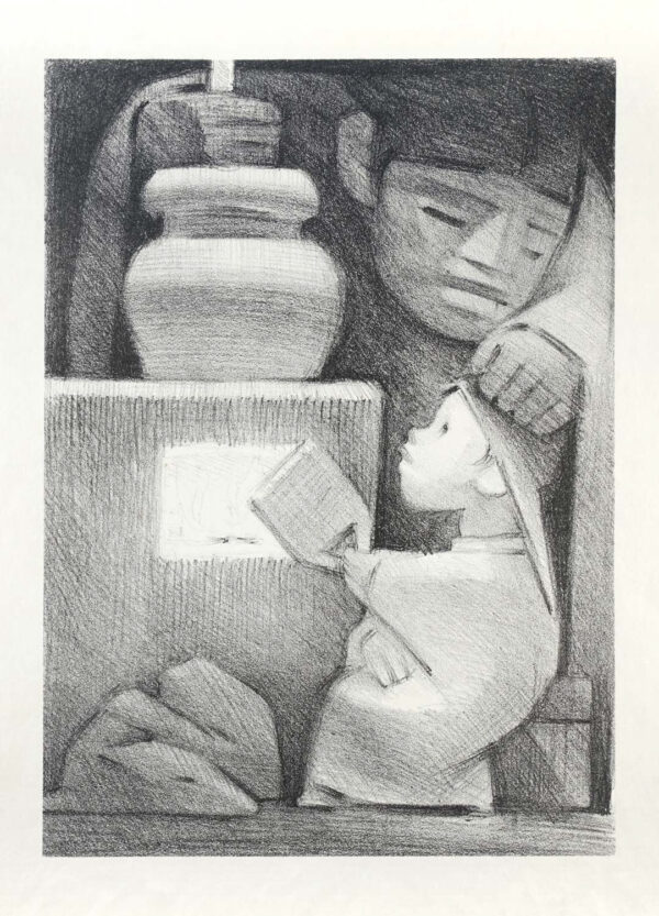 Jean Charlot<i>, Cocinando</i>, s/f, litografía, 49.7 x 31 cm (soporte), 34.5 x 24.9 cm (imagen), ID JECH46-3