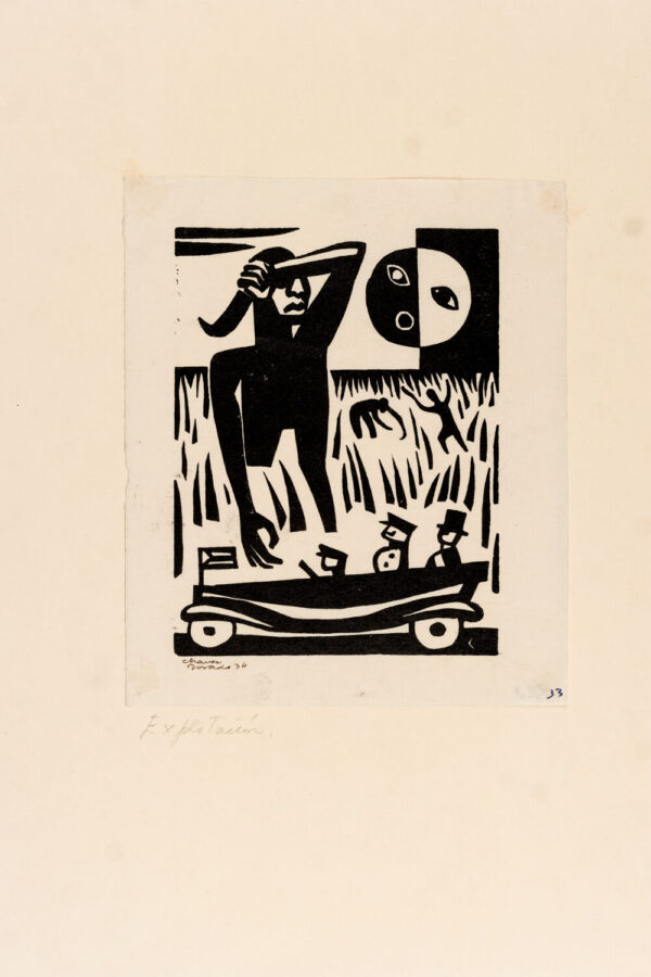 José Chávez Morado<i>, Explotación</i>, 1936, linografía, 16 x 13.5 cm (soporte), 13 x 10 cm (imagen), ID JOCH48-3
