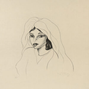 Julio De la Fuente<i>, Muchacha</i>, 1938, litografía, 50 x 32.5 cm (soporte), 19 x 20 cm (imagen), ID JUDE51-4