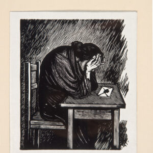 Leopoldo Méndez<i>, La carta</i>, s/f, linografía, 35.4 x 24.2 cm (soporte), 13 x 11 cm (imagen), ID LEMÉ133-100