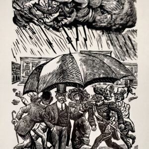Leopoldo Méndez<i>, La tormenta</i>, s/f, linografía, 36.5 x 28.8 cm (soporte), 30.5 x 21 cm (imagen), ID LEMÉ133-123