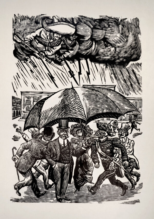Leopoldo Méndez<i>, La tormenta</i>, s/f, linografía, 36.5 x 28.8 cm (soporte), 30.5 x 21 cm (imagen), ID LEMÉ133-123