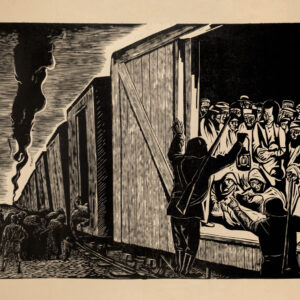 Leopoldo Méndez<i>, El tren de la muerte</i>, s/f, linografía, 47.3 x 70 cm (soporte), 35.1 x 51 cm (imagen), ID LEMÉ133-133