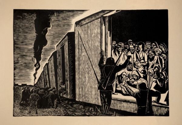 Leopoldo Méndez<i>, El tren de la muerte</i>, s/f, linografía, 47.3 x 70 cm (soporte), 35.1 x 51 cm (imagen), ID LEMÉ133-133