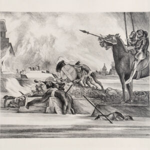 Leopoldo Méndez<i>, La toma de Tlatelolco</i>, s/f, linografía, 50.7 x 66.5 cm (soporte), 33.4 x 38.7 cm (imagen), ID LEMÉ133-14