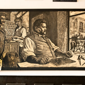 Leopoldo Méndez<i>, José Guadalupe Posada</i>, s/f, linografía, 62.3 x 95 cm (soporte), 36.7 x 79.2 cm (imagen), ID LEMÉ133-142