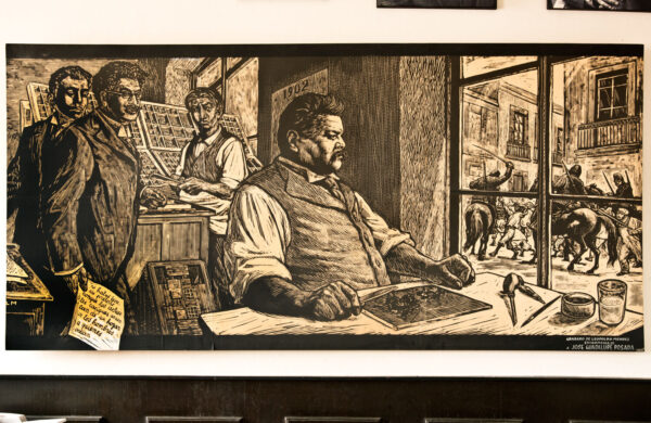 Leopoldo Méndez<i>, José Guadalupe Posada</i>, s/f, linografía, 62.3 x 95 cm (soporte), 36.7 x 79.2 cm (imagen), ID LEMÉ133-142