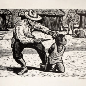 Leopoldo Méndez<i>, Crueldad de los capataces</i>, s/f, linografía, 32.1 x 39.5 cm (soporte), 24.2 x 32.6 cm (imagen), ID LEMÉ133-29