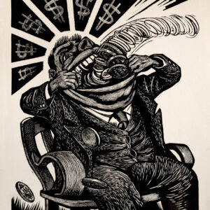 Leopoldo Méndez<i>, Insaciable</i>, s/f, linografía, 42 x 36.1 cm (soporte), 39.4 x 32 cm (imagen), ID LEMÉ133-34