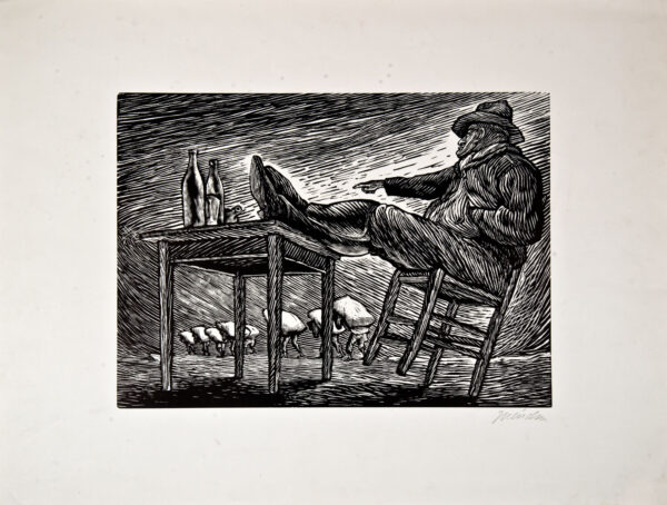 Leopoldo Méndez<i>, El dueño de todo</i>, s/f, linografía, 50 x 65.5 cm (soporte), 30.7 x 41.7 cm (imagen), ID LEMÉ133-38
