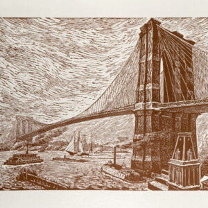 Leopoldo Méndez<i>, Brooklyn</i>, s/f, linografía, 43.6 x 71 cm (soporte), 31 x 41.2 cm (imagen), ID LEMÉ133-40