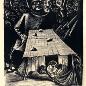 Leopoldo Méndez<i>, La amenaza del fascismo</i>, 1937, litografía, 65.4 x 50 cm (soporte), 39 x 32.5 cm (imagen), ID LEMÉ133-9