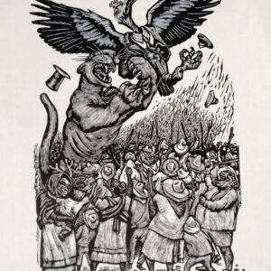 Leopoldo Méndez<i>, El pueblo se revela</i>, s/f, linografía, 35 x 23.7 cm (soporte), 20.5 x 14 cm (imagen), ID LEMÉ133-92