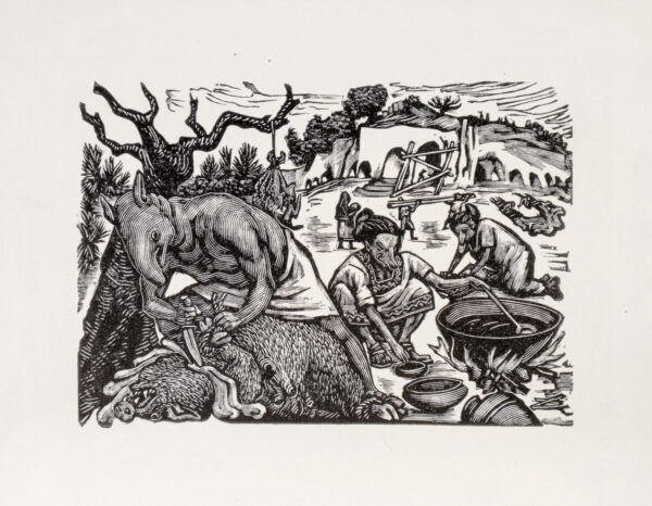 Leopoldo Méndez<i>, La fiesta</i>, s/f, linografía, 35 x 29 cm (soporte), 9.8 x 14 cm (imagen), ID LEMÉ133-95