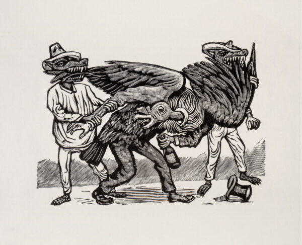 Leopoldo Méndez<i>, El zopilote borracho</i>, s/f, linografía, 35 x 24 cm (soporte), 10.5 x 14 cm (imagen), ID LEMÉ133-98