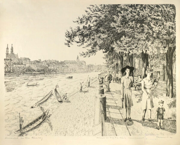 Pablo Carnemis<i>, Paseo en Venecia</i>, 1940, litografía, 53.5 x 66 cm (soporte), 49 x 62.5 cm (imagen), ID PACA29-5