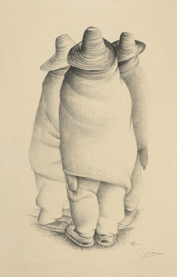 Poleo <i>, Tres inditos</i>, 1940, litografía, 65.3 x 49.5 cm (soporte), 30.5 x 17 cm (imagen), ID PO170-3
