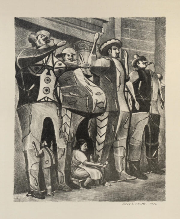 Óscar Frías<i>, Vendedora de judas</i>, 1940, litografía, 61.5 x 45.8 cm (soporte), 33.5 x 27.2 cm (imagen), ID ÓSFR71-15